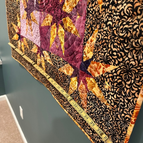 39x39” Multicolor Star Pattern Handcrafted Quilt wall hanging art - Picture 9 of 9